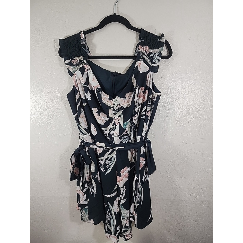 City Chic Women's Plus Color Fresh Fields Romper Shorts, Sz 14 NWT